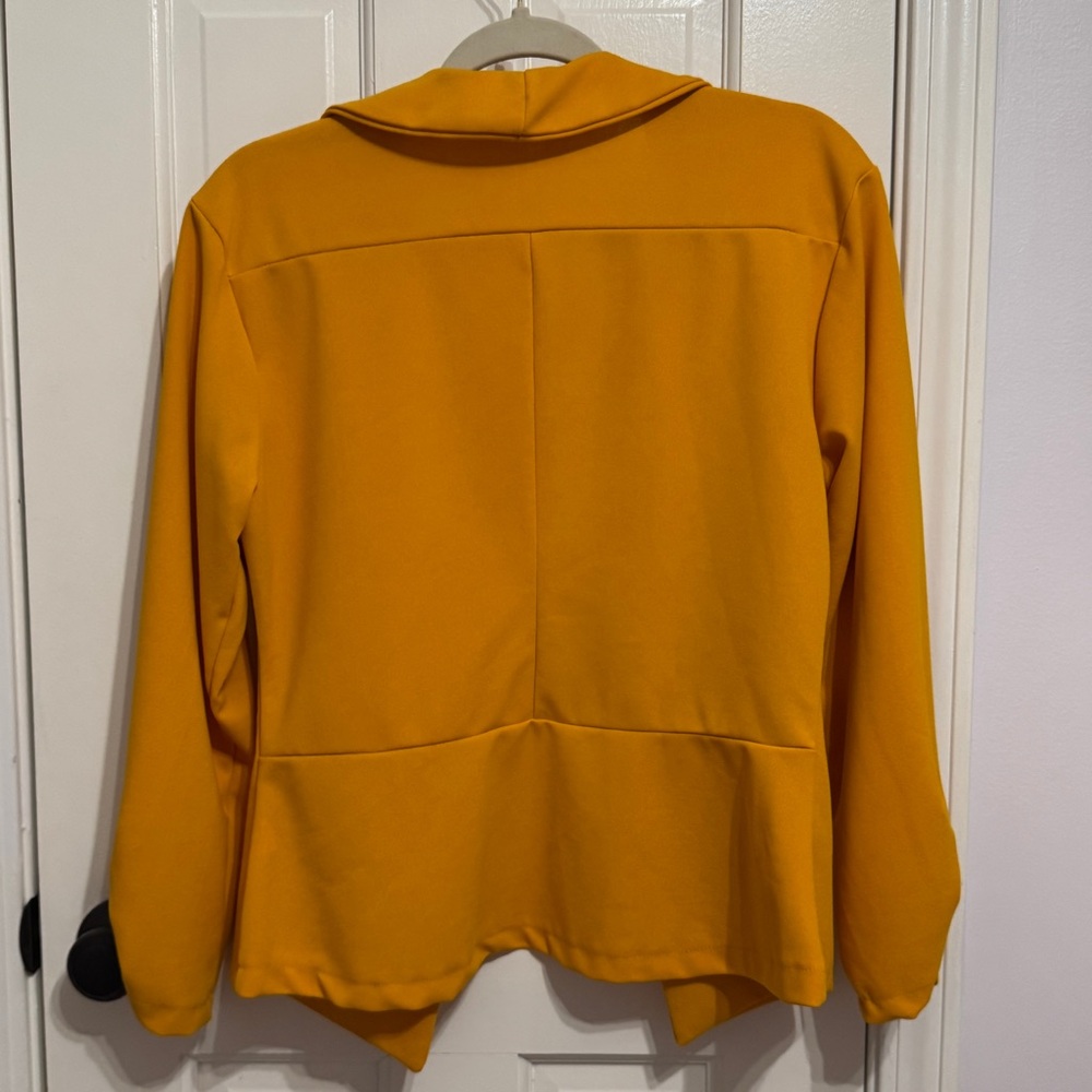 Women's Yellow Open Front Jacket - Picture 2 of 4
